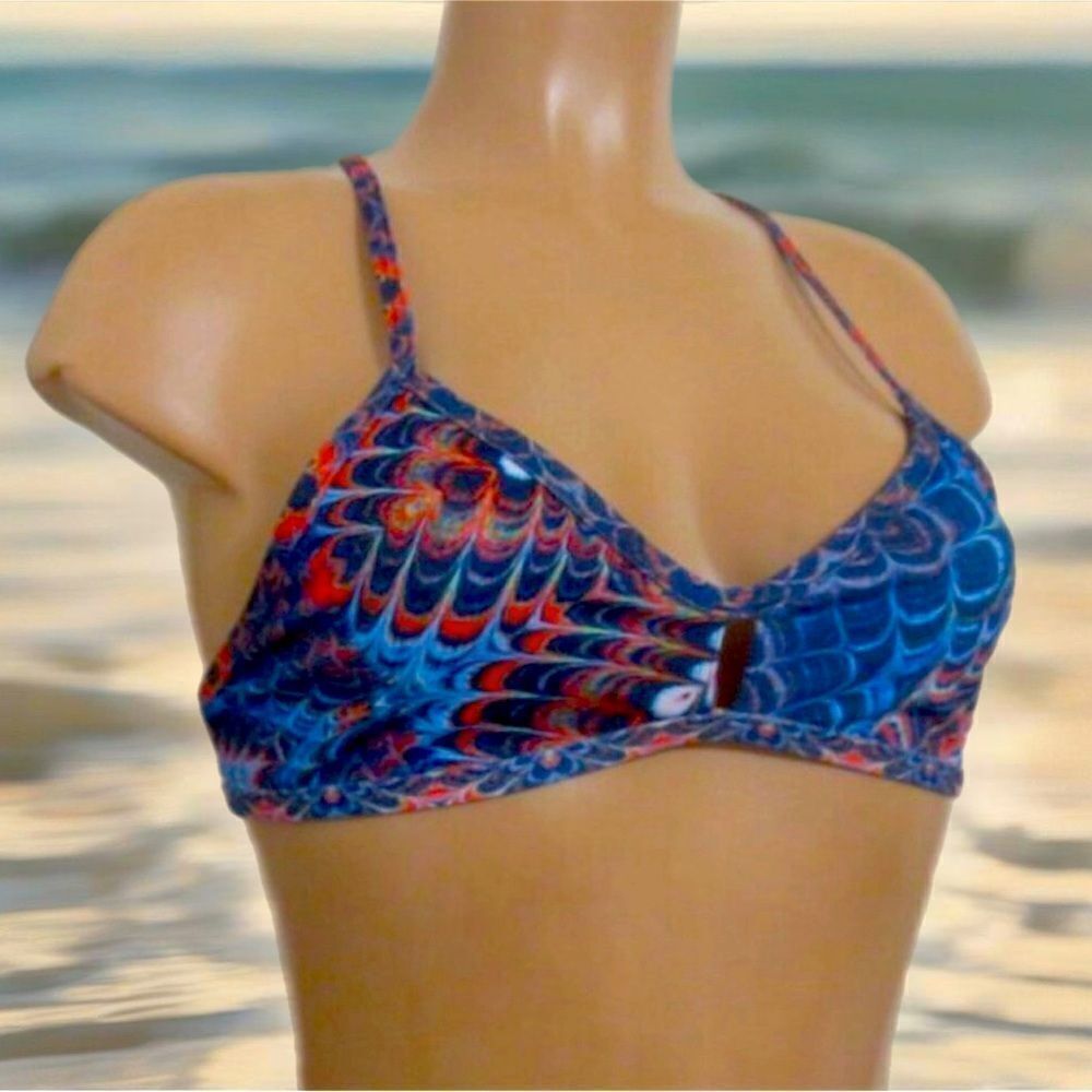 Jolyn Clothing Chole Bikini Top in Rare Retired Peacock Print